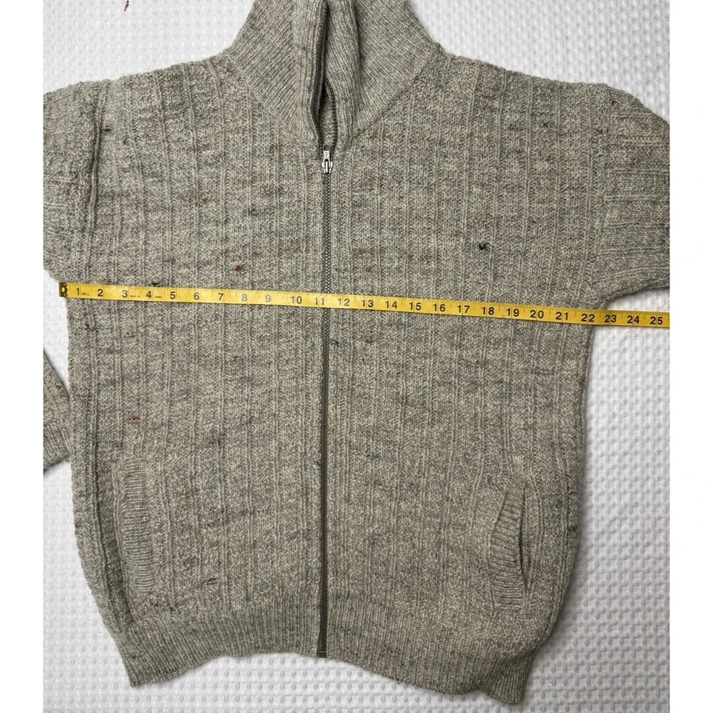 Vintage Pendleton Wool Oatmeal Cardigan Full Zip Collared Sweater Mens M Pockets
